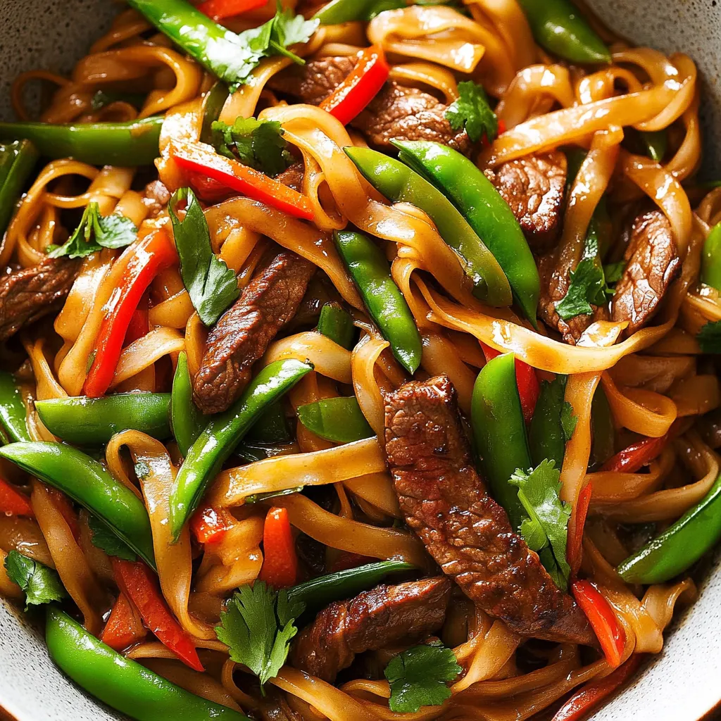 Fast spicy Thai beef noodles