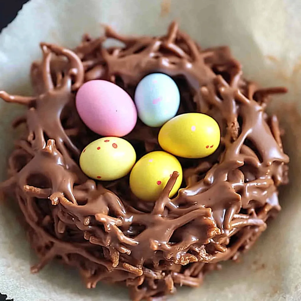 Chocolate Easter Bird’s Nest Cookies