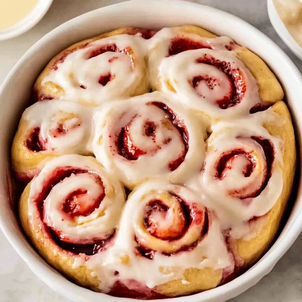 Sweet strawberry breakfast rolls
