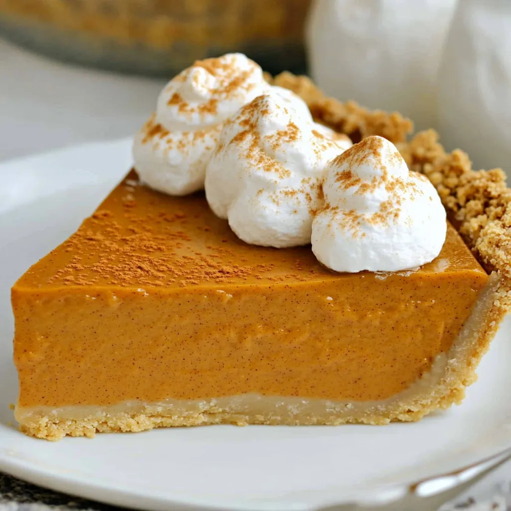 No Bake Marshmallow Pumpkin Pie
