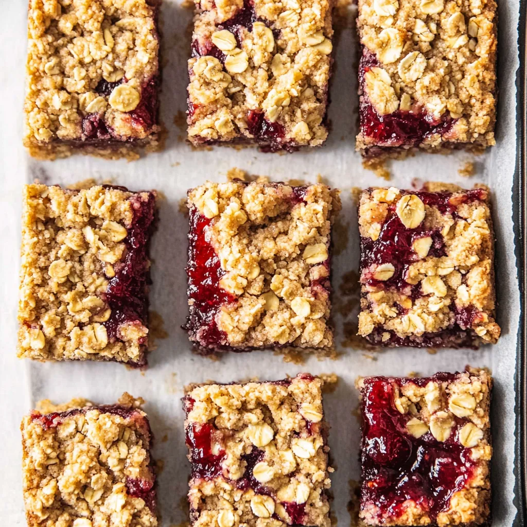 Easy homemade jam oat bars