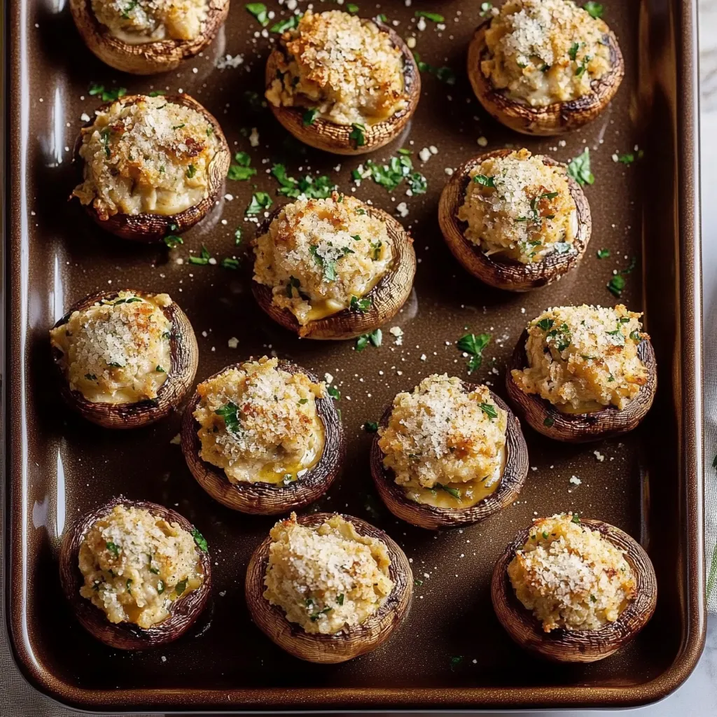 Cheesy Crab Stuffed Mushrooms