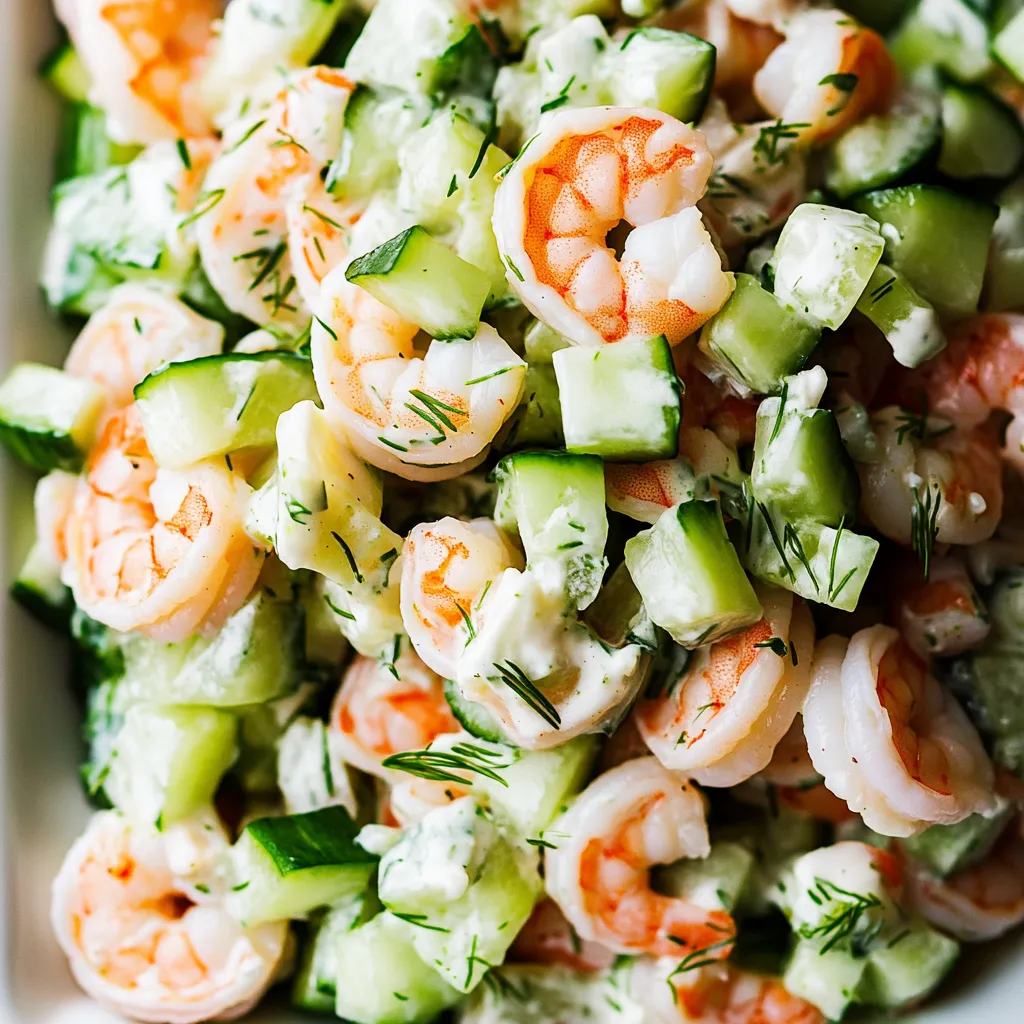 Easy creamy cucumber shrimp salad