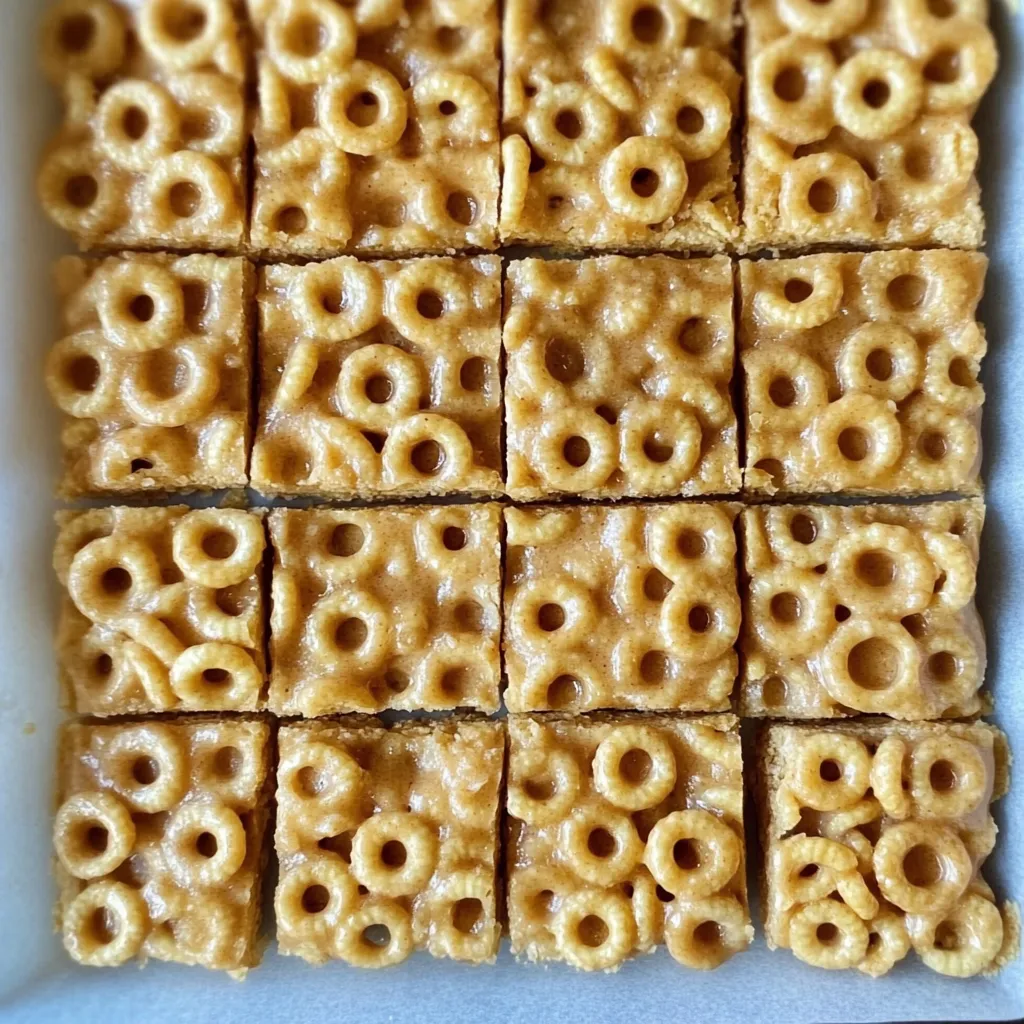Easy peanut butter cereal bars