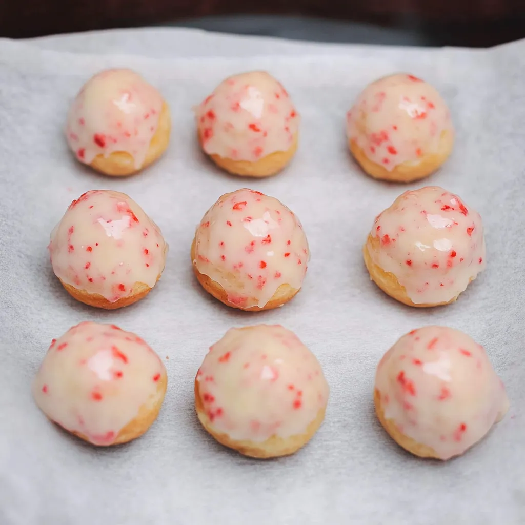 Easy homemade strawberry donut holes