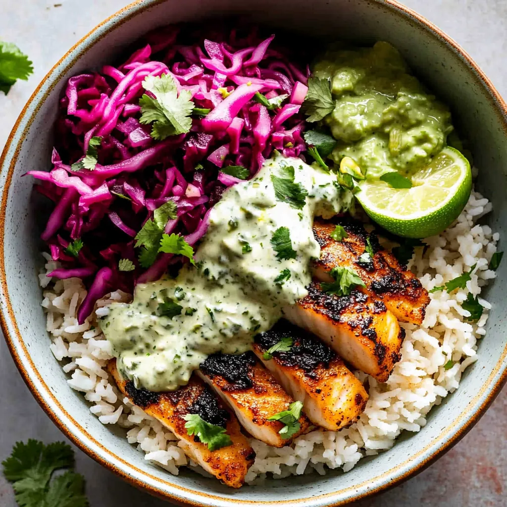 Fish Taco Bowls with Cilantro-Lime Rice
