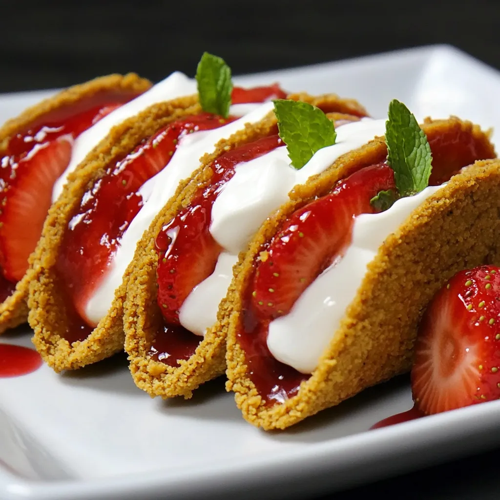 Sweet mini dessert tacos
