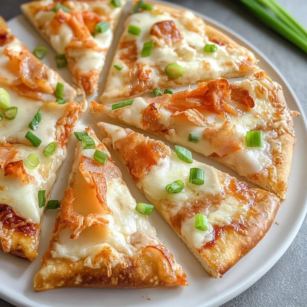 Crispy wonton crab pizza