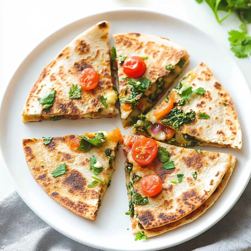 Quick cheesy veggie quesadillas