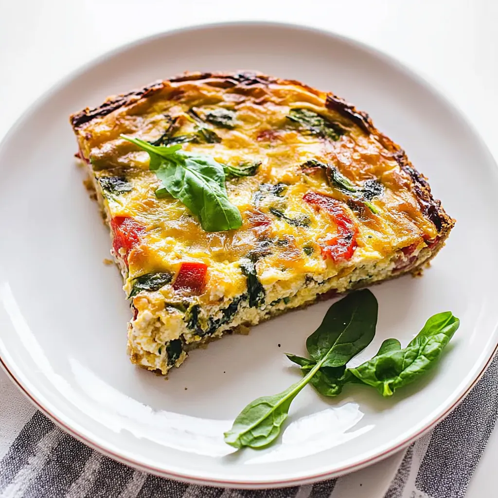 Crustless cottage cheese quiche