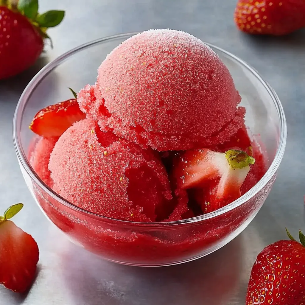 Quick Strawberry Sorbet