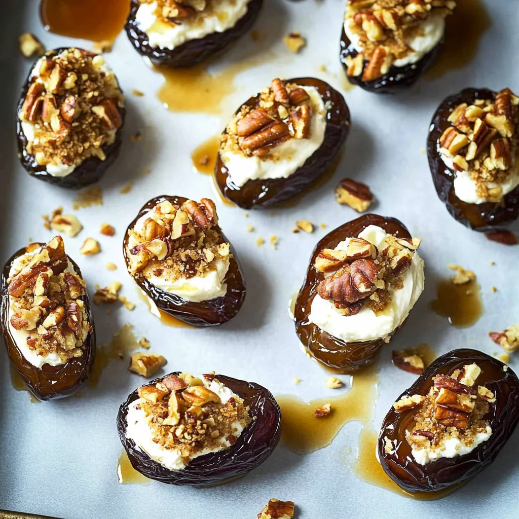 Mascarpone Stuffed Dates with Maple Drizzle