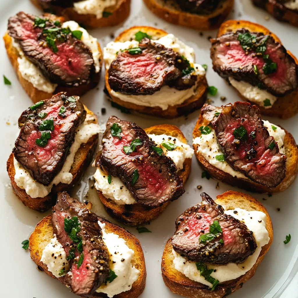 Burrata and Steak Crostini