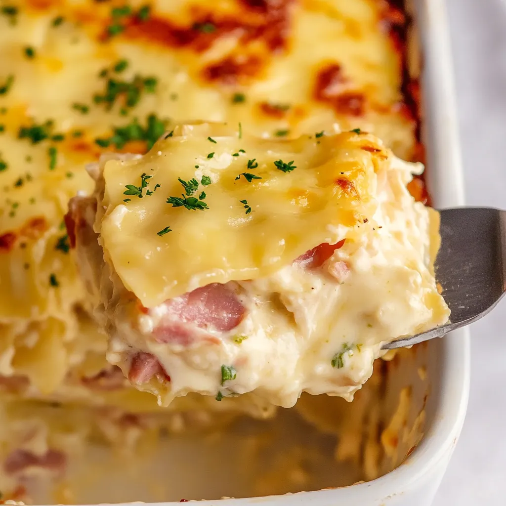 Quick chicken cordon bleu lasagna