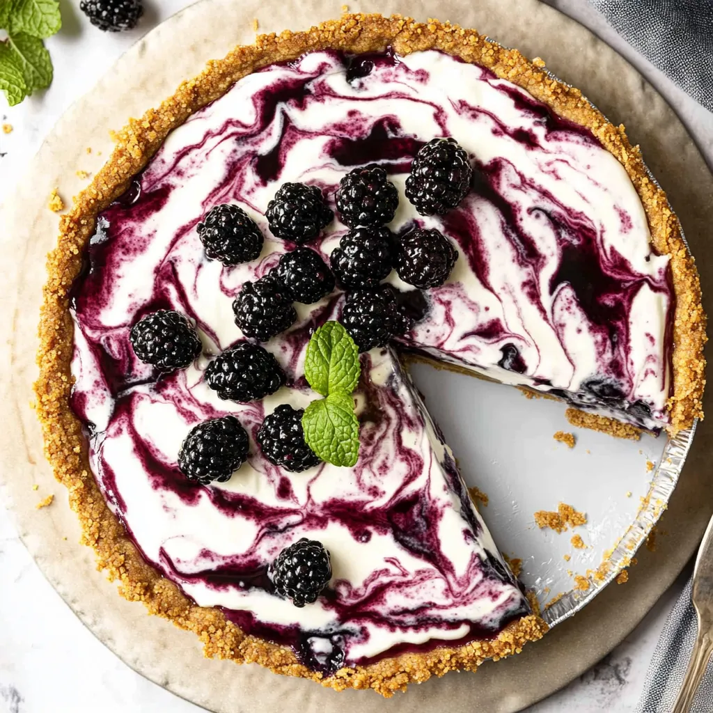 Frozen Blackberry Lemonade Pie