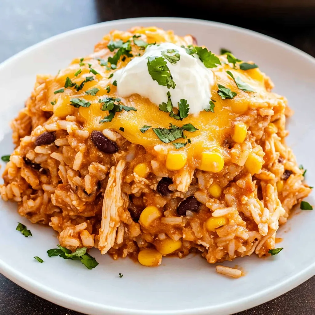 Chicken Enchilada Rice Casserole