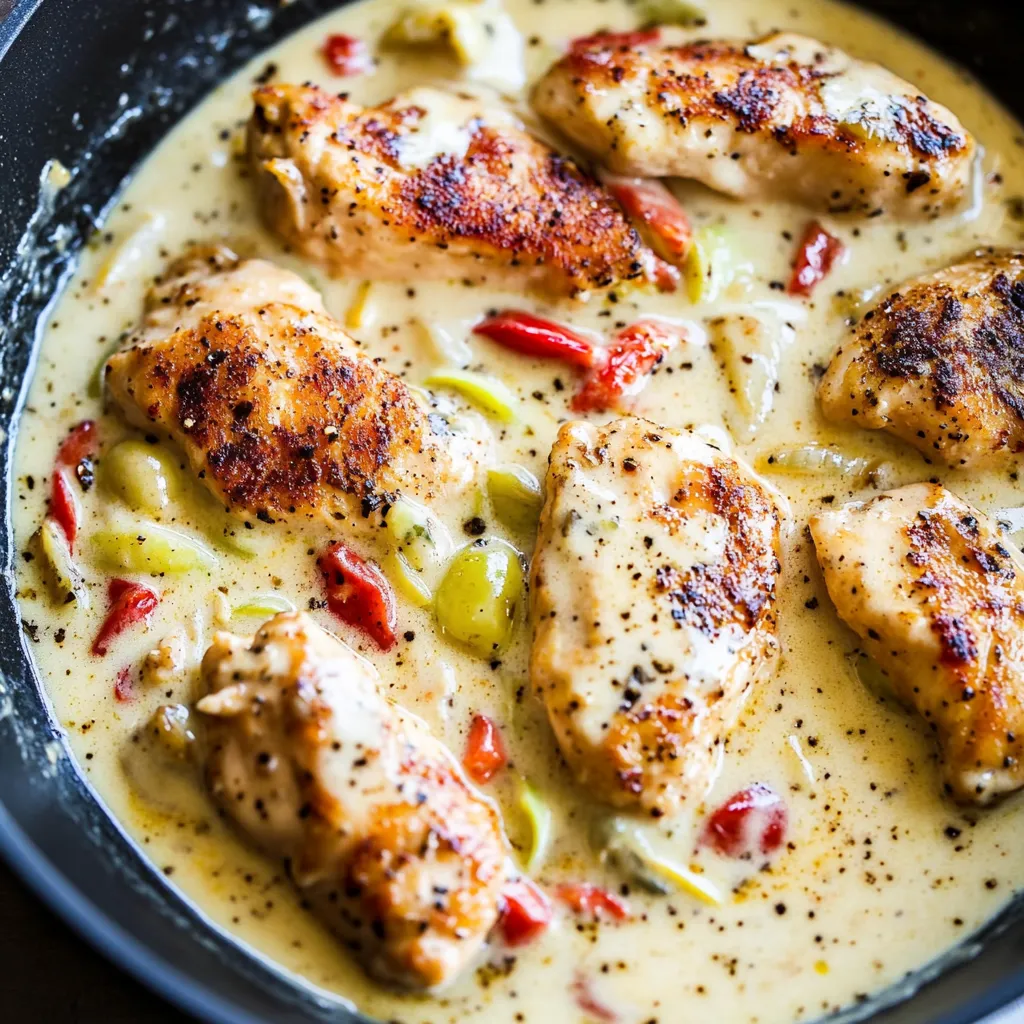 Creamy Pepperoncini Chicken Skillet Recipe