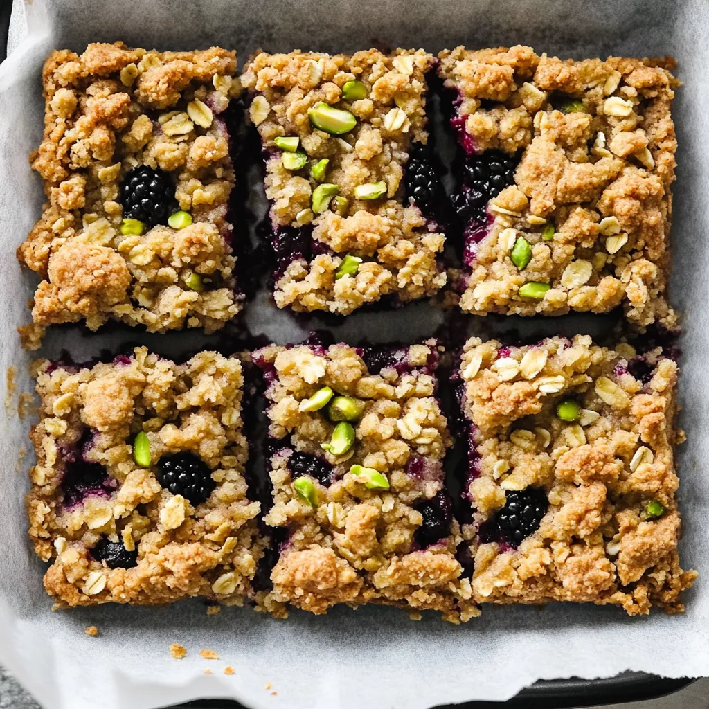 Blackberry Pistachio Crumble Bars