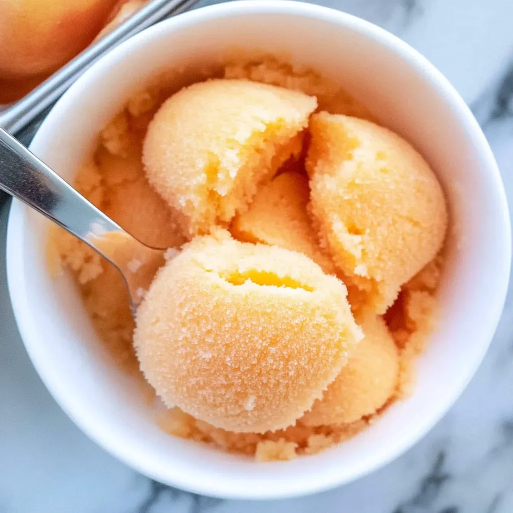4 Ingredient Peach Sorbet