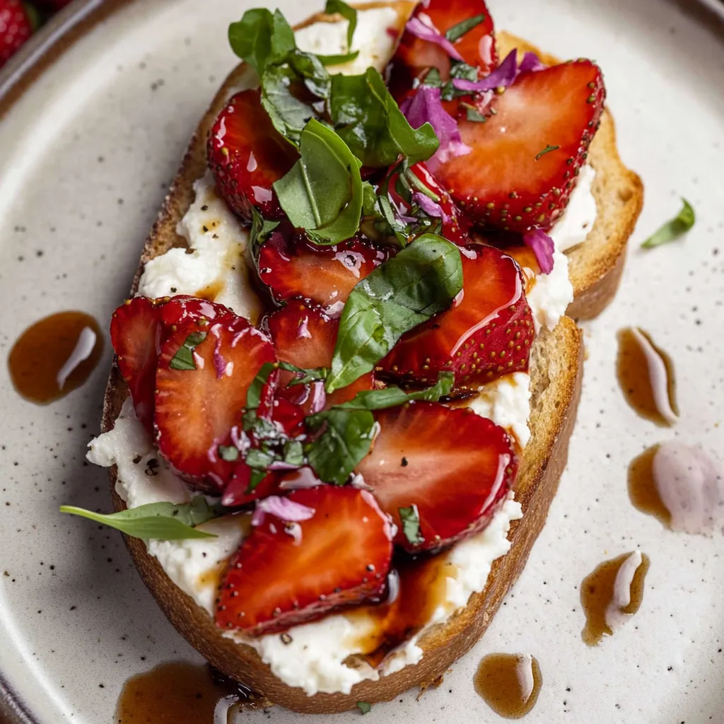 Strawberry Toast with Goat Cheese