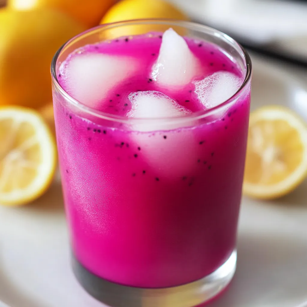 Sweet Pink Dragon Fruit Lemonade