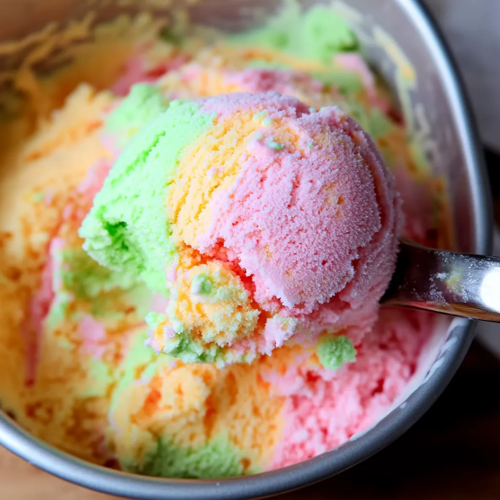 Homemade Rainbow Sherbet Recipe