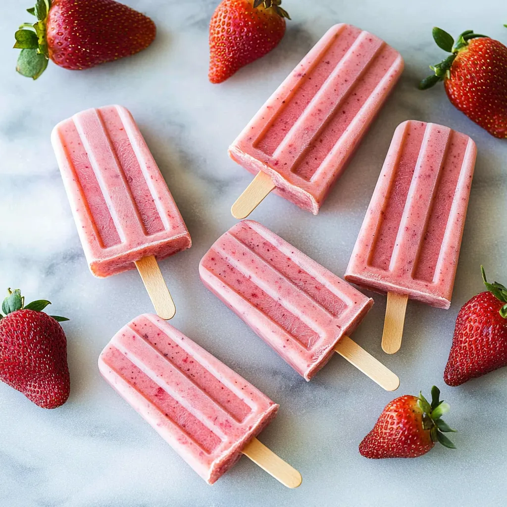 Easy Strawberry Yogurt Popsicles