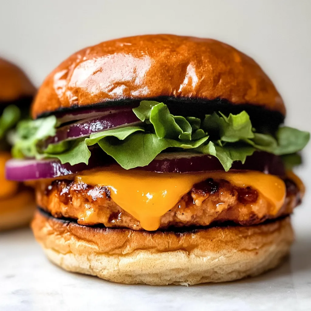 Sweet Potato Cheddar BBQ Chicken Burgers