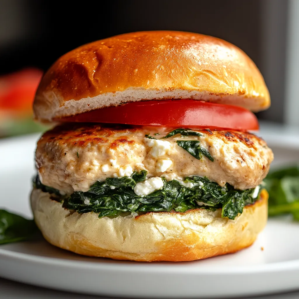 Juicy Chicken Feta Burgers