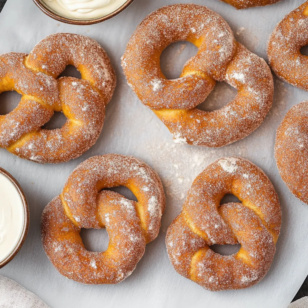 Cinnamon Sugar Soft Pretzels with Cream Cheese Frosting Dip