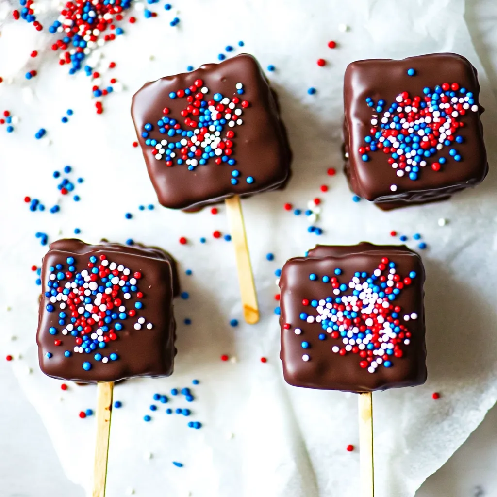 Patriotic Dipped Ice Cream Sandwiches