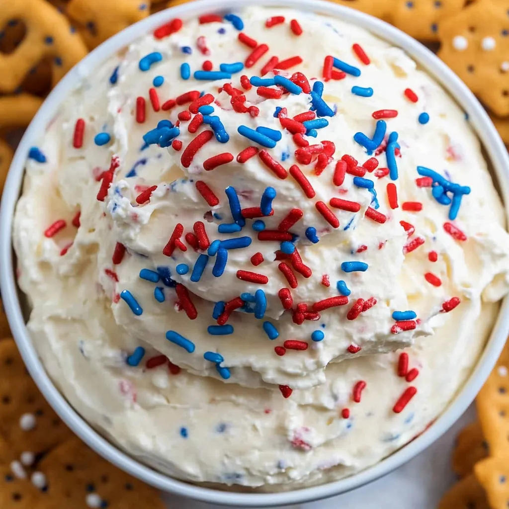 Red, White and Blue Funfetti Dip