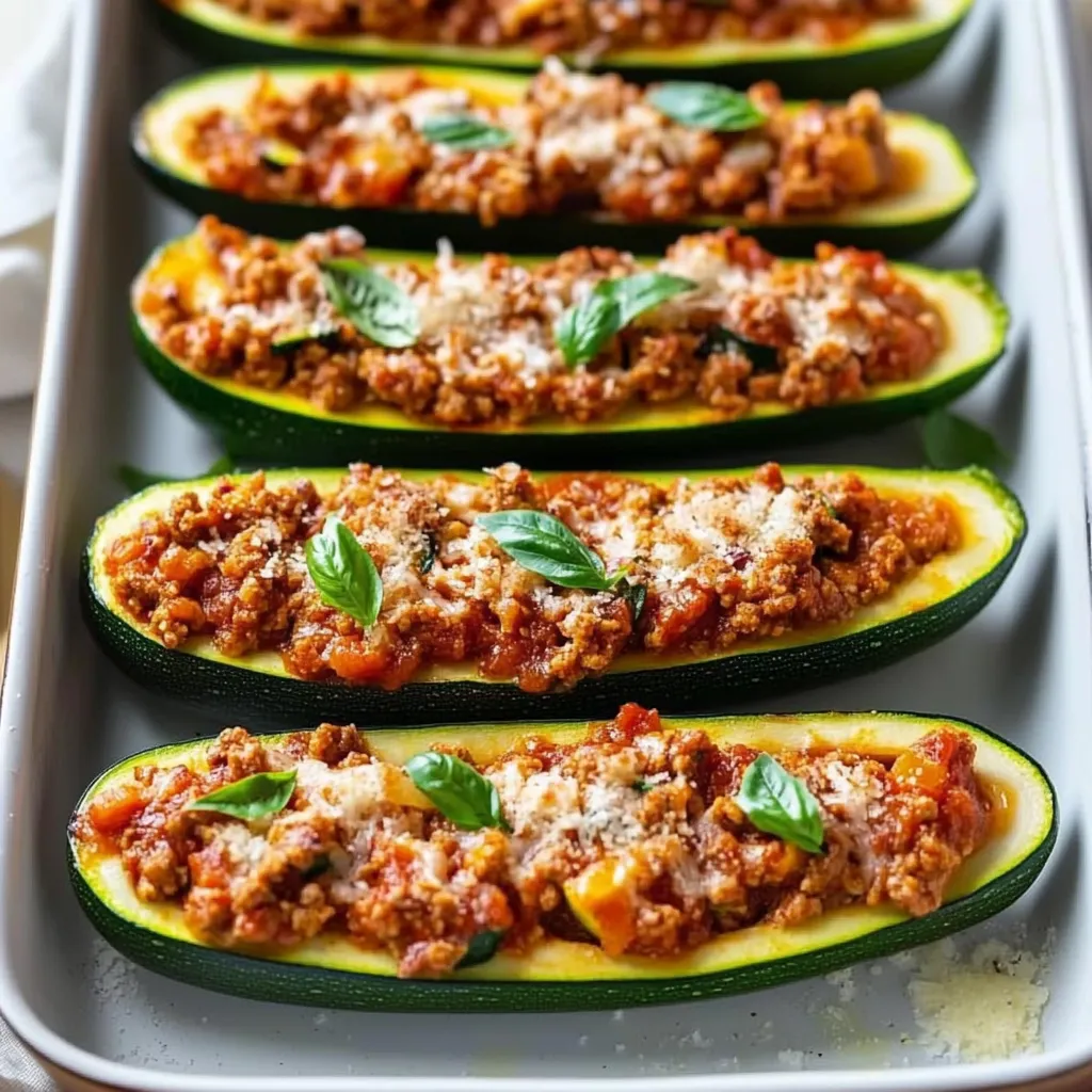 Easy Turkey Zucchini Boats