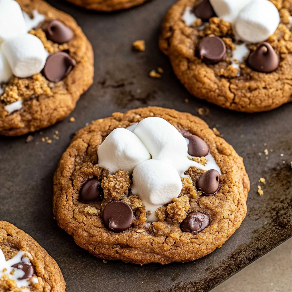 Chewy Pumpkin S'mores Cookies