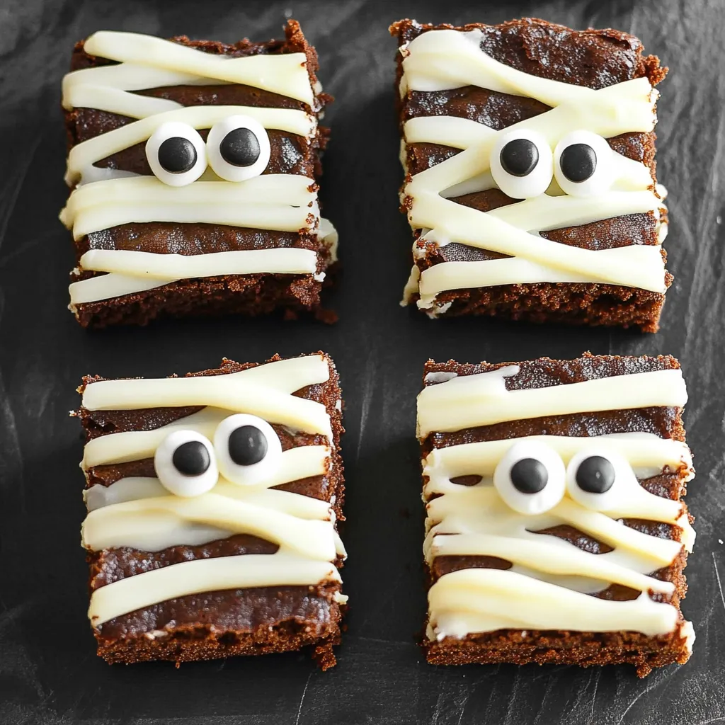 Mummy Brownies for Halloween