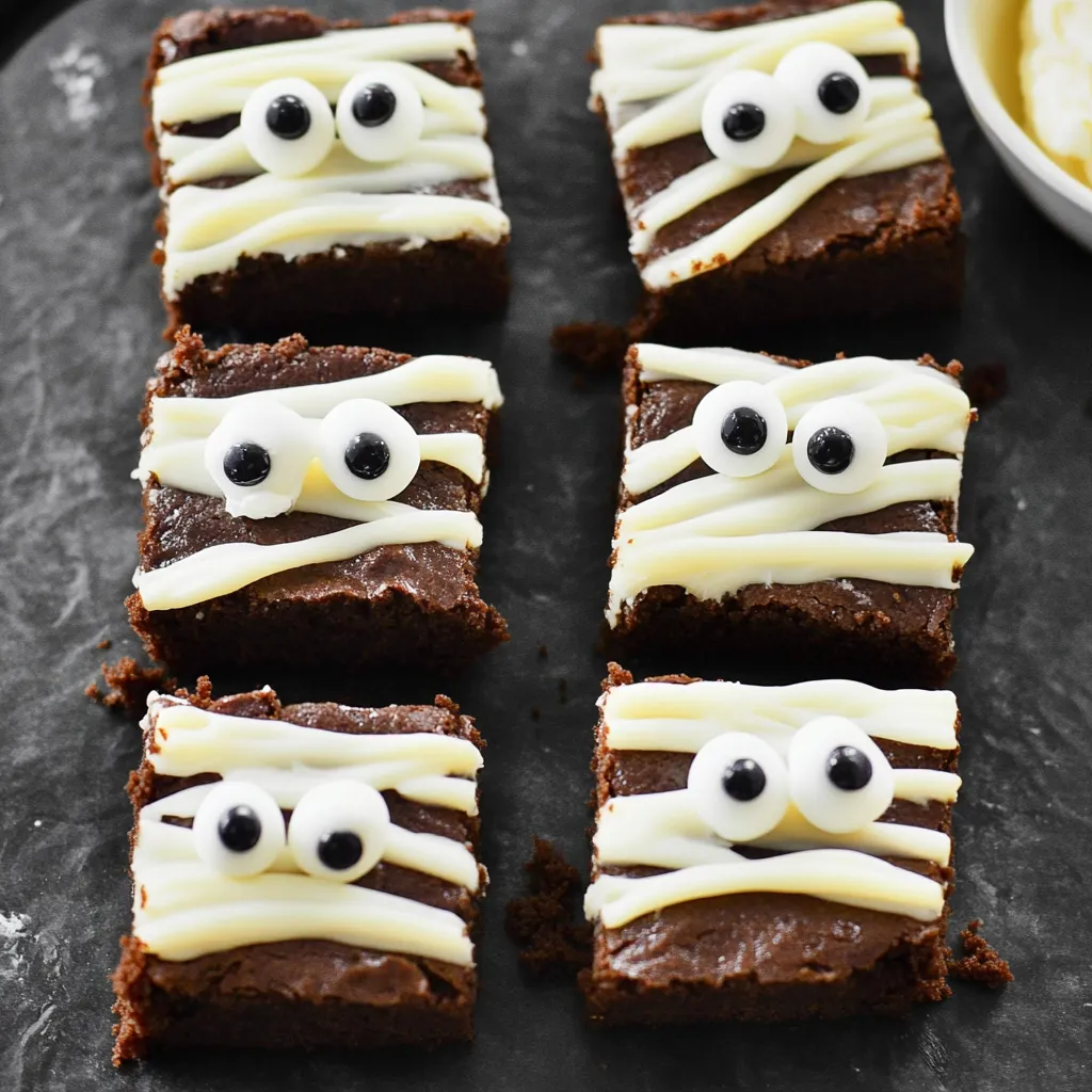 Easy Halloween Mummy Brownies Recipe