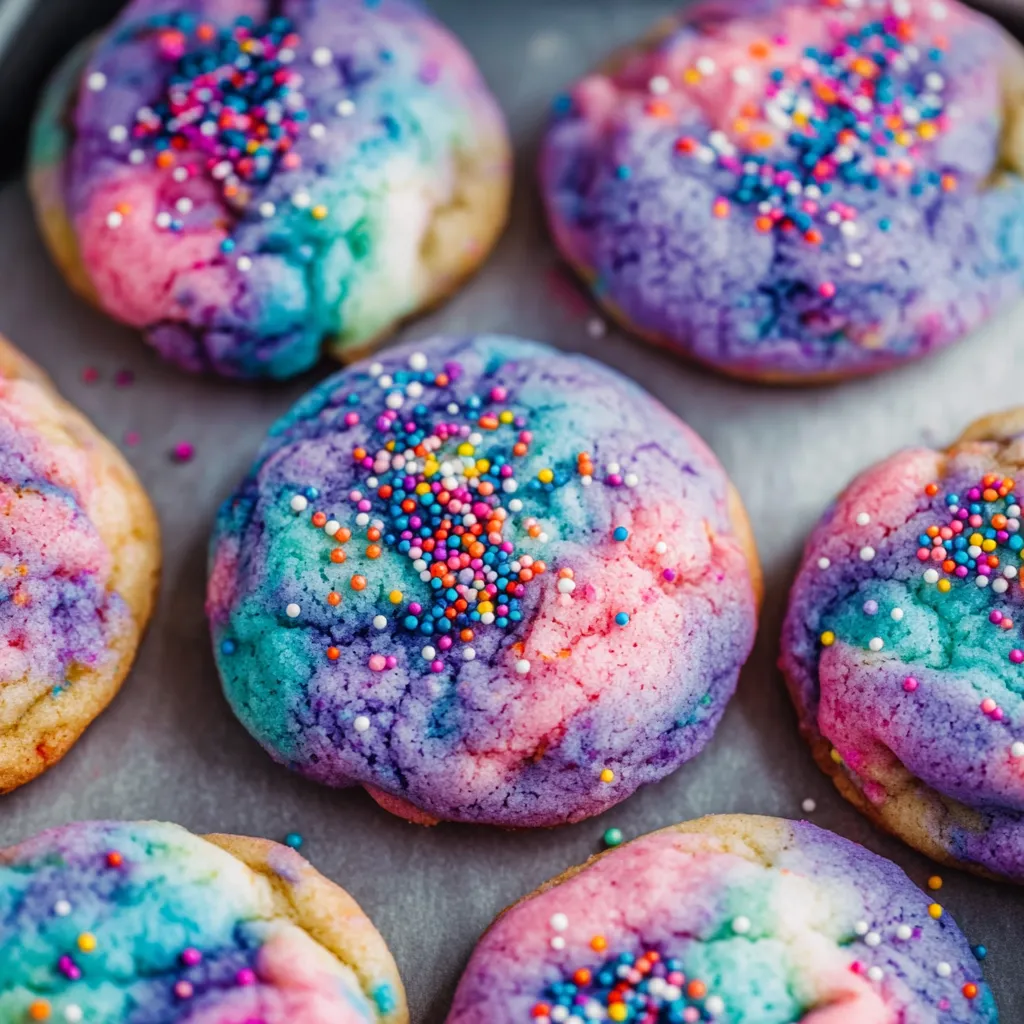 Colorful Rainbow Unicorn Cookies