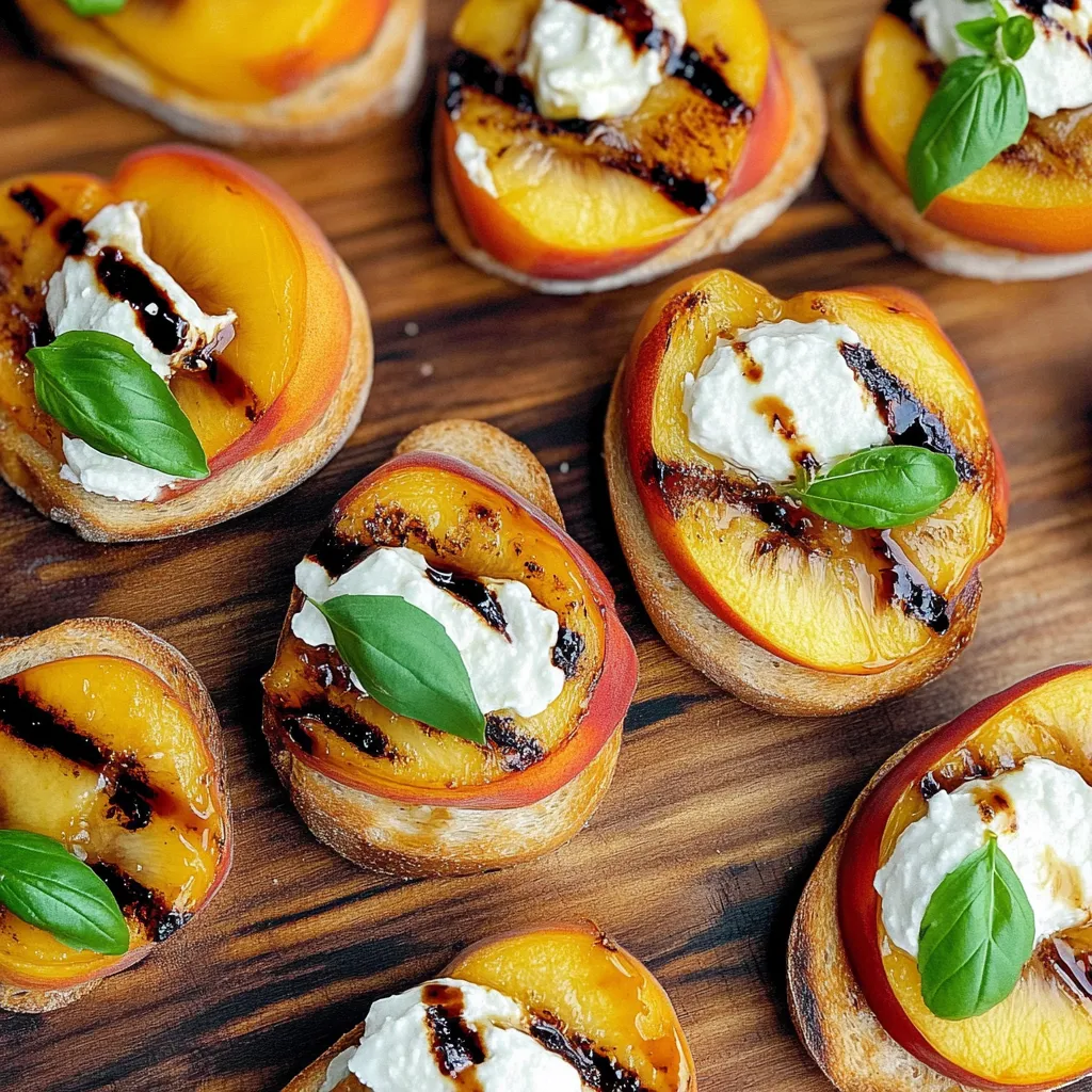 Grilled Peach and Ricotta Crostini