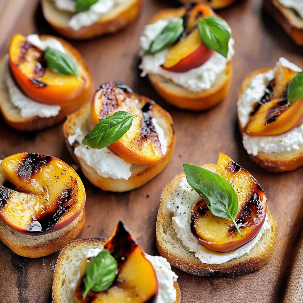 Summer Grilled Peach Crostini