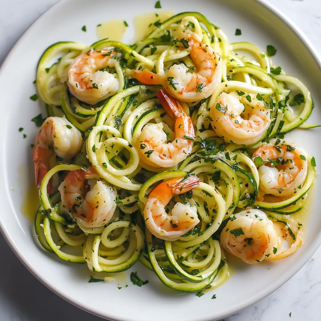 Zucchini Noodles with Garlic Shrimp