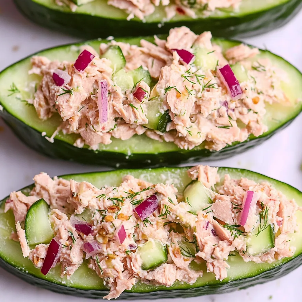 Easy Tuna Cucumber Boats Recipes