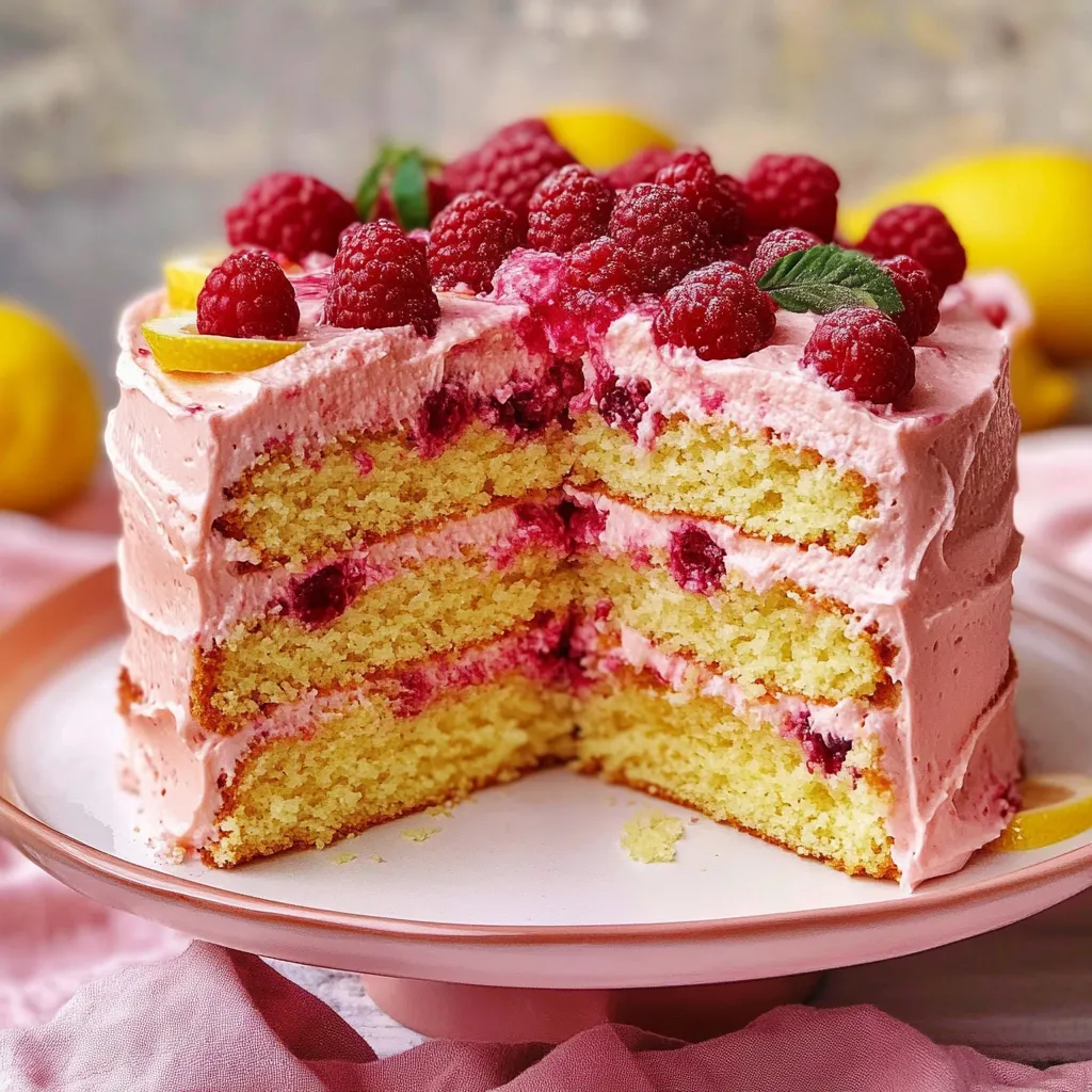 Fresh Lemon Raspberry Cake Recipe