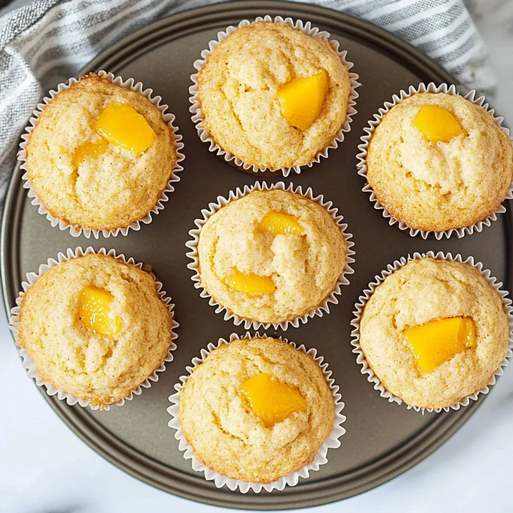 Fluffy Peach Muffins