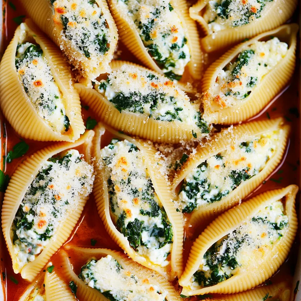 Cheesy Spinach Stuffed Shells Recipe