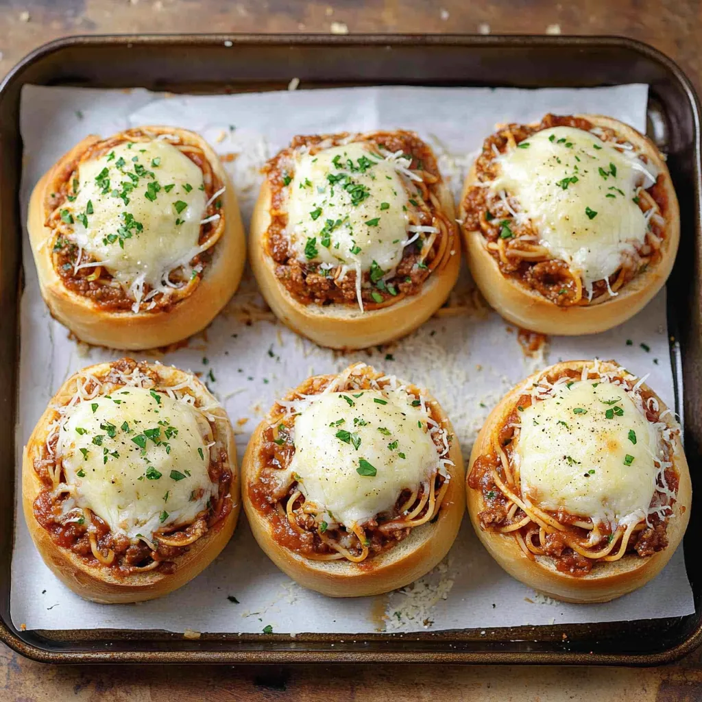 Spaghetti Bread Bowls Recipe