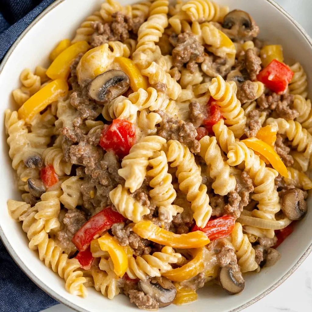 Philly Cheesesteak Pasta