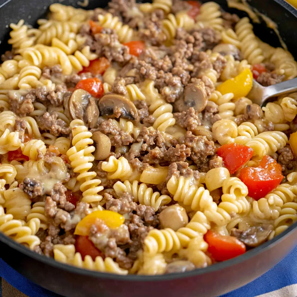 Philly Cheesesteak Pasta Recipe