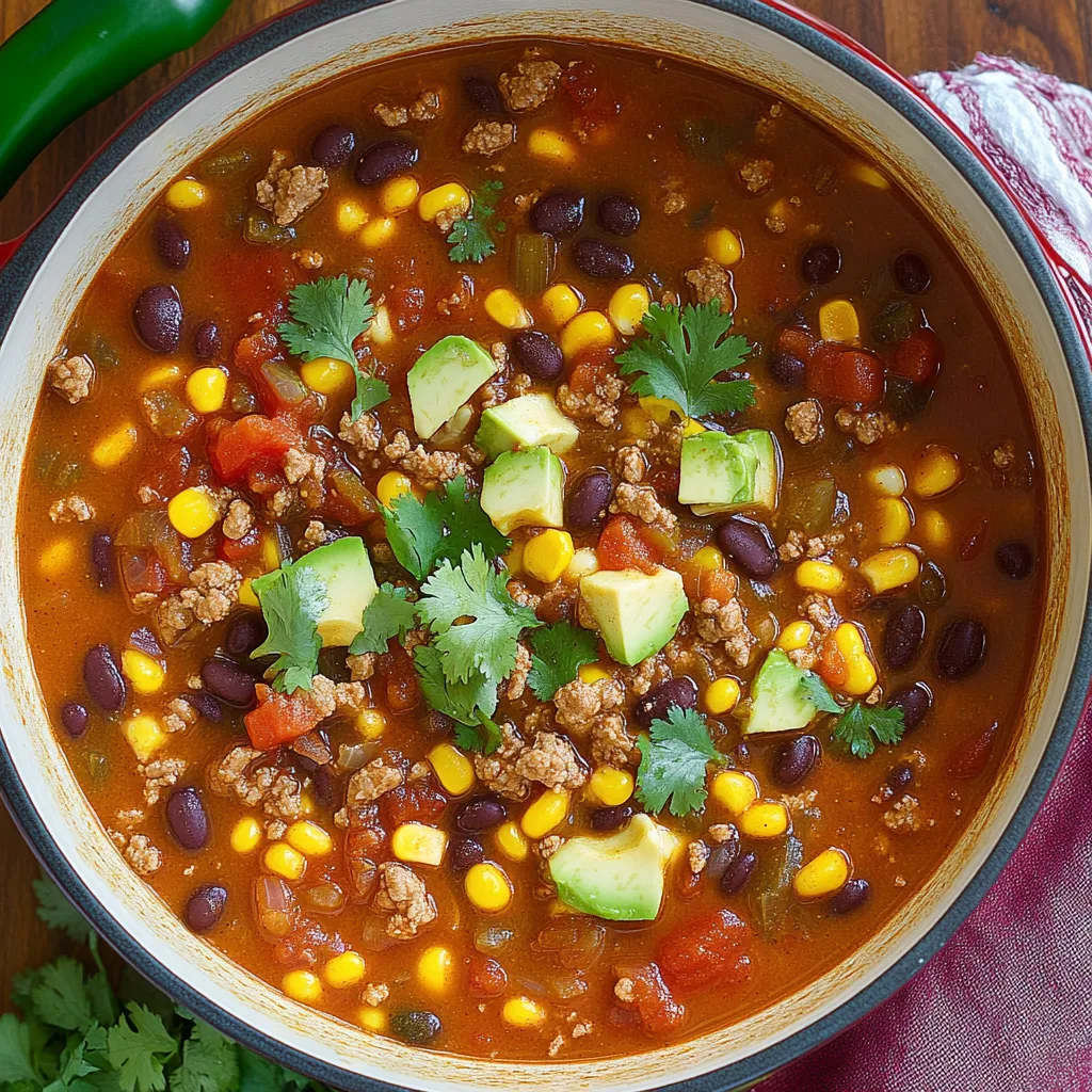 Hearty Beef Taco Soup