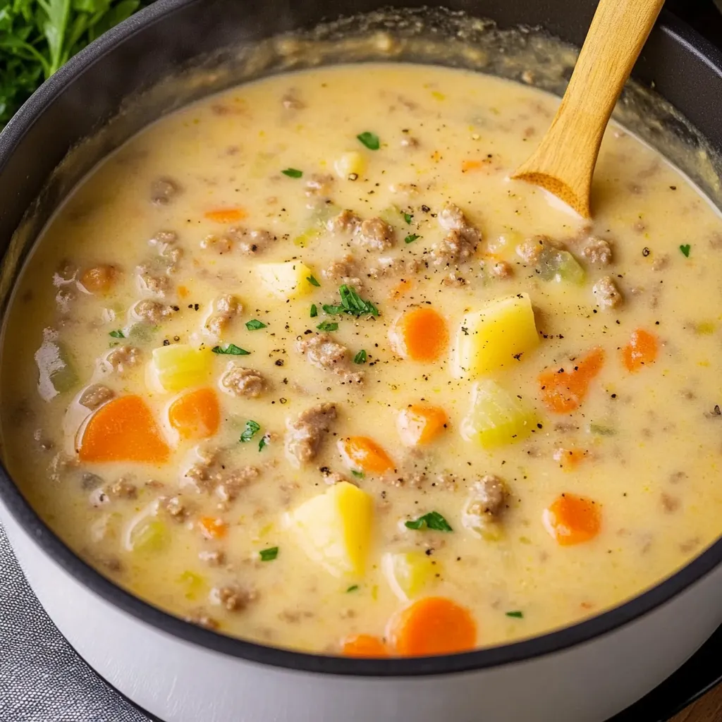 Hearty Cheeseburger Soup Recipe