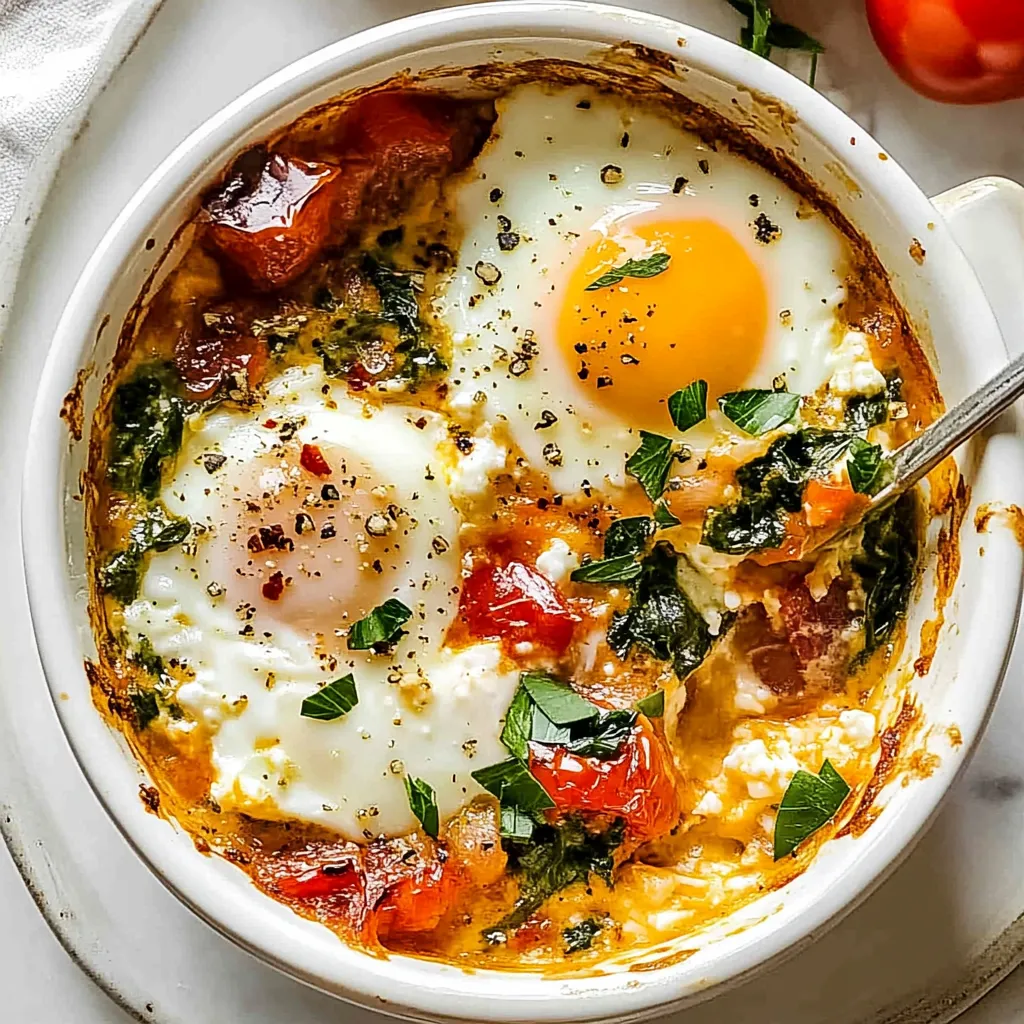 Easy Baked Feta Eggs Recipe